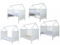 Preview: Babybett Kinderbett Juniorbett Bett Haus 140x70 cm umbaubar mit Matratze weiss