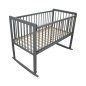 Preview: Kinderbett / Beistellbett / Wiege 3in1 120x60 cm grau