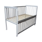 Preview: Kinderbett / Beistellbett / Babybett 2in1 120x60cm mit Matratze weiß-grau