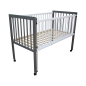 Preview: Kinderbett / Beistellbett / Babybett 2in1 120x60cm grau-weiß