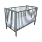 Preview: Kinderbett - Beistellbett - Babybett 120x60cm mit Matratze, Gurt und Rädern grau