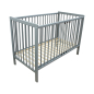 Preview: Kinderbett - Beistellbett - Babybett 120x60cm mit Gurt und Rädern grau