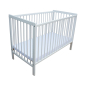 Preview: Kinderbett - Beistellbett - Babybett 120x60cm mit Matratze, Gurt und Rädern weiß