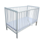 Preview: Kinderbett - Beistellbett - Babybett 120x60cm mit Matratze, Gurt und Rädern weiß