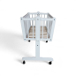 Preview: Wiege - Stubenwagen - Babywiege mit Feststellfunktion Kiefer massiv weiss