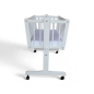 Preview: Wiege - Stubenwagen - Babywiege mit Feststellfunktion Kiefer massiv mit Matratze weiss