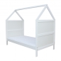 Preview: Babybett Kinderbett Juniorbett Bett Haus 140x70 cm umbaubar mit Matratze weiss
