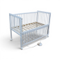 Preview: Kinderbett / Beistellbett / Babybett 2in1 120x60cm mit Gurt weiß