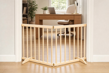 Preview: Hundegitter Absperrgitter Schutzgitter 90 cm massiv ohne Bohren unbehandelt