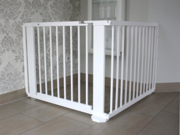 Absperrgitter Türschutzgitter Treppenschutzgitter 186 cm massiv weiss