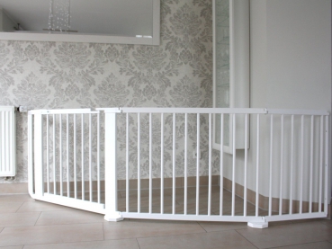 Absperrgitter Türschutzgitter Treppenschutzgitter 255 cm massiv weiss