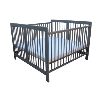 Zwillingsbett Zwillingskinderbett Kinderbett für Zwillinge massiv grau mit 2 Matratzen 120x120cm