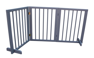 Absperrgitter Türgitter Treppenschutzgitter Schutzgitter Hundegitter 150 cm massiv grau 3E ohne Bohren