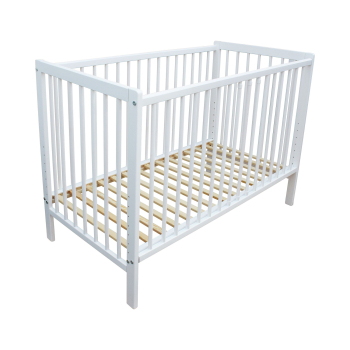 Kinderbett - Beistellbett - Babybett 120x60cm mit Gurt und Rädern weiß