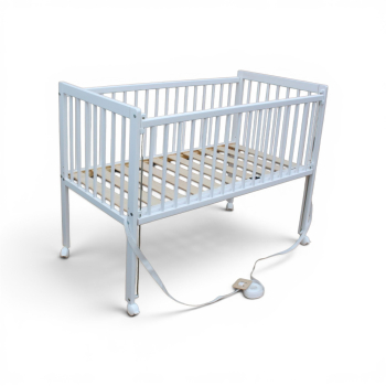 Preview: Kinderbett / Beistellbett / Babybett 2in1 120x60cm mit Gurt weiß