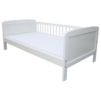 Preview: Kinderbett / Juniorbett 160x70 cm incl. Schaumstoffmatratze weiss