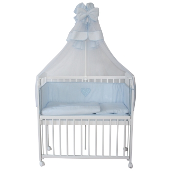 Preview: Beistellbett / Kinderbett 90x40 cm incl. Komplettset blau