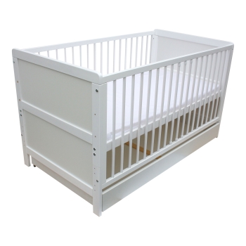 Kinderbett Juniorbett Beistellbett 140x70 cm 3in1 weiß mit Matratze und Schublade