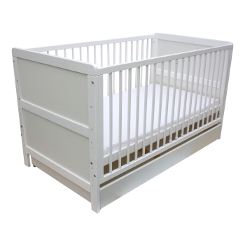 Kinderbett Juniorbett Beistellbett 140x70 cm 3in1 weiß mit Matratze und Schublade