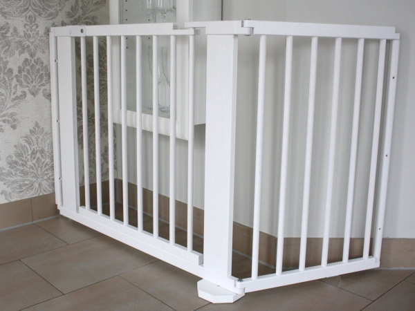 Absperrgitter Türschutzgitter Treppenschutzgitter 141cm massiv weiss