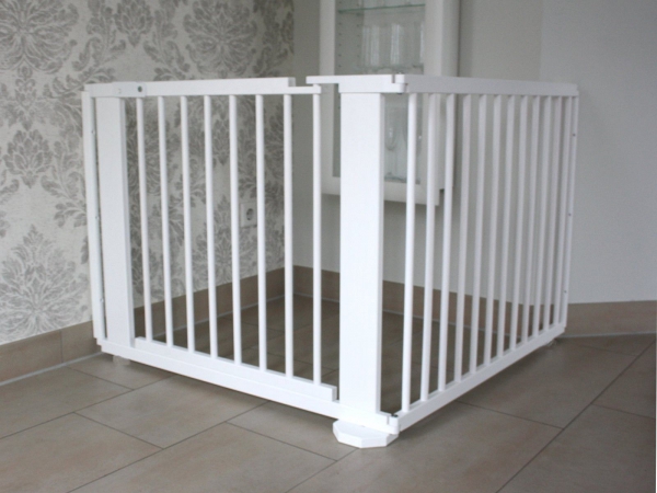 Absperrgitter Türschutzgitter Treppenschutzgitter 186 cm massiv weiss