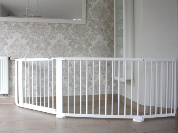 Absperrgitter Türschutzgitter Treppenschutzgitter 255 cm massiv weiss