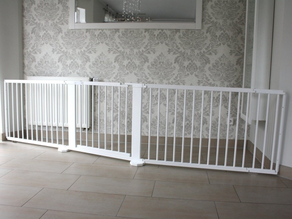 Absperrgitter Türschutzgitter Treppenschutzgitter 323 cm massiv weiss