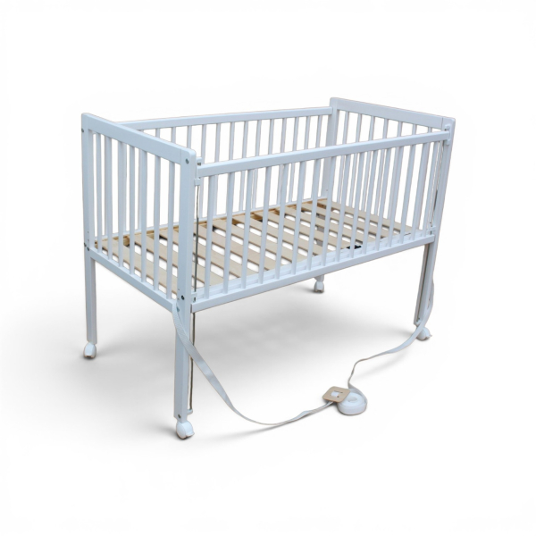 Kinderbett / Beistellbett / Babybett 2in1 120x60cm mit Gurt weiß