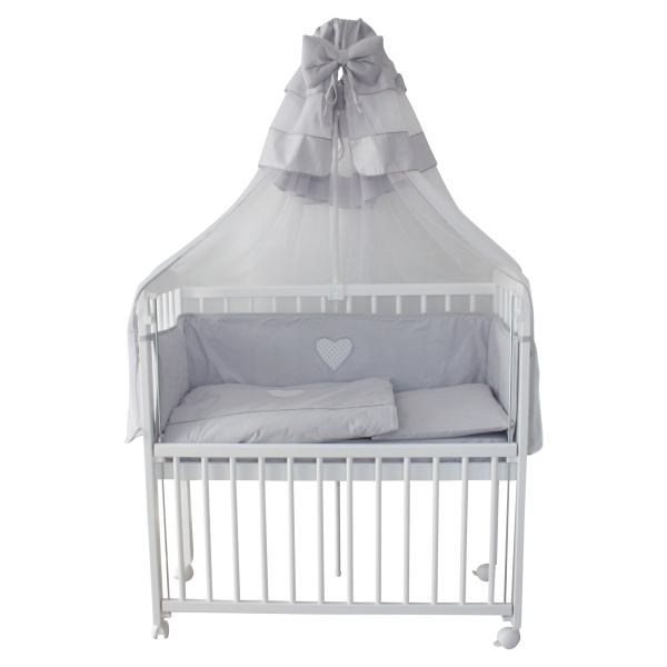 Beistellbett / Kinderbett 90x40 cm incl. Komplettset grau
